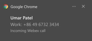 Webex Browser Notification PC